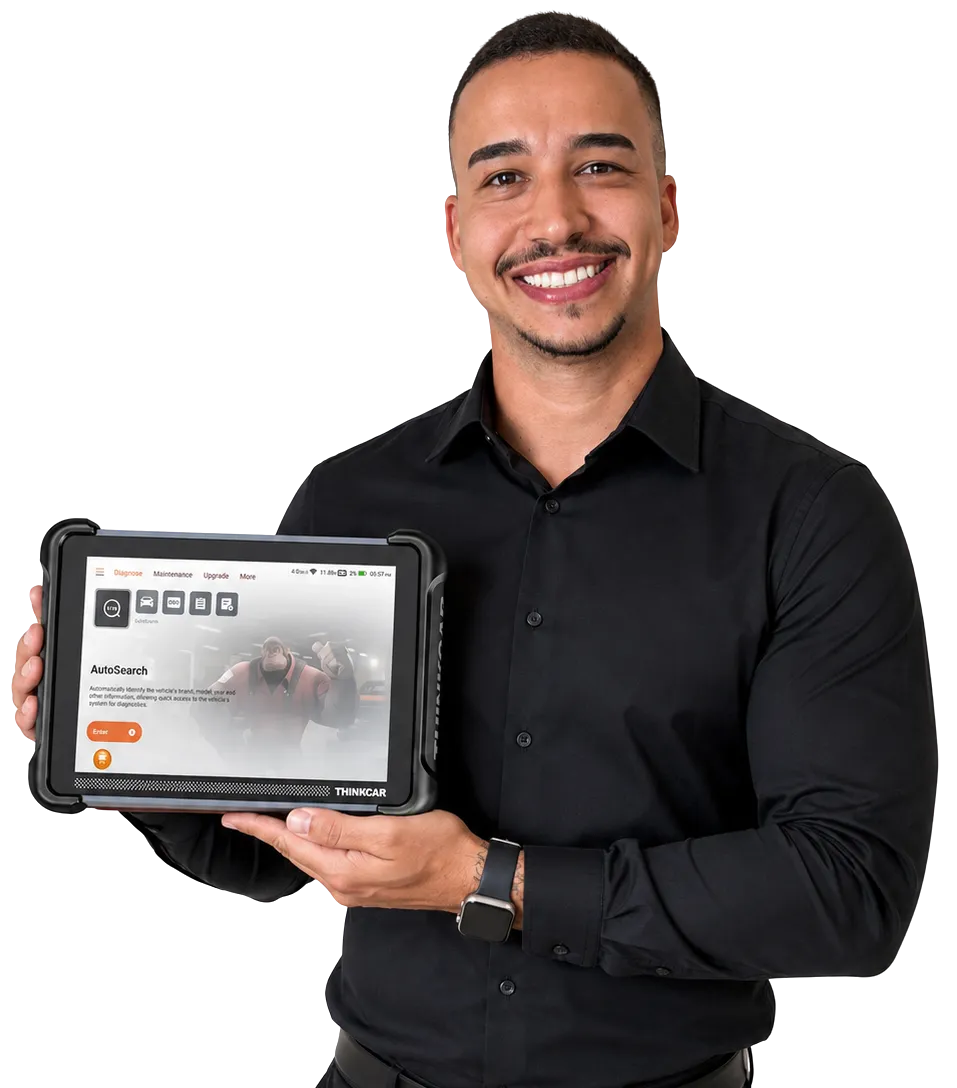 Especialista em baterias automotivas com scanner profissional THINKCAR